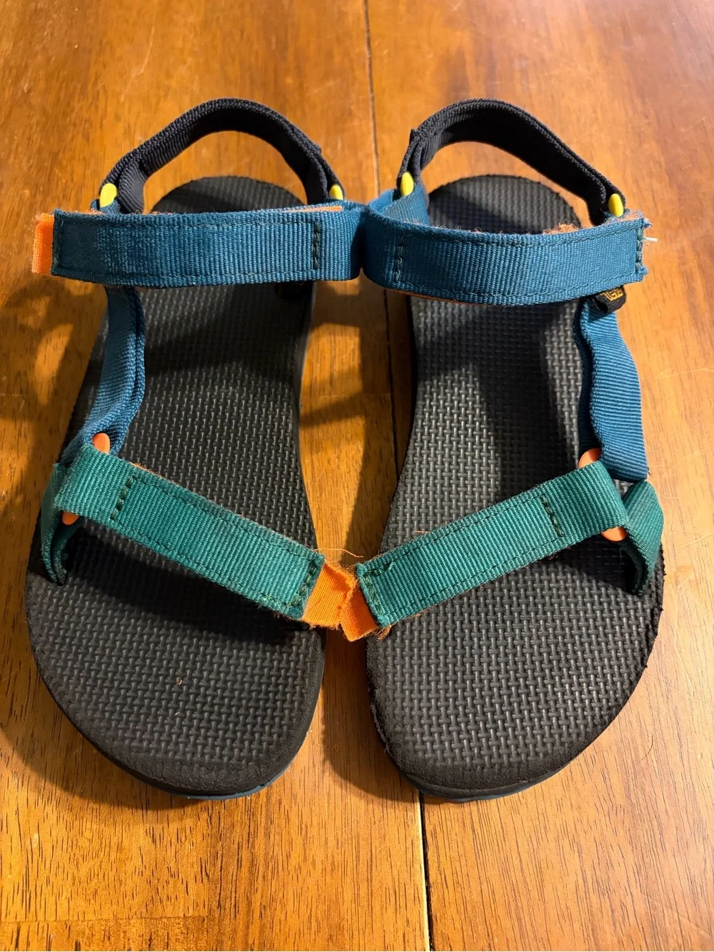 Kids Universal Teva Sandals Blue Orange Straps Size 3